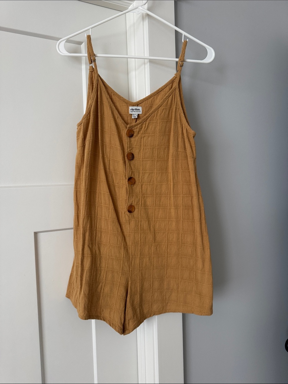Rhythm. Mustard Button-Front Romper